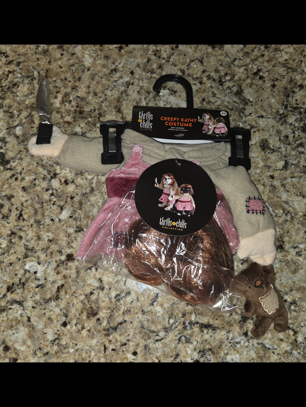 NWT Thrills & Chills "Creepy Kathy" Pink Halloween Dog Costume Size XS